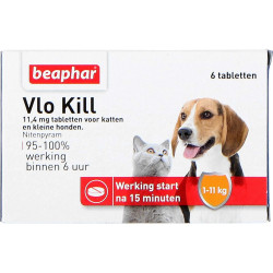 Anti puces Beaphar Vlokill+ Chat et Chien jusqu'à 11kg